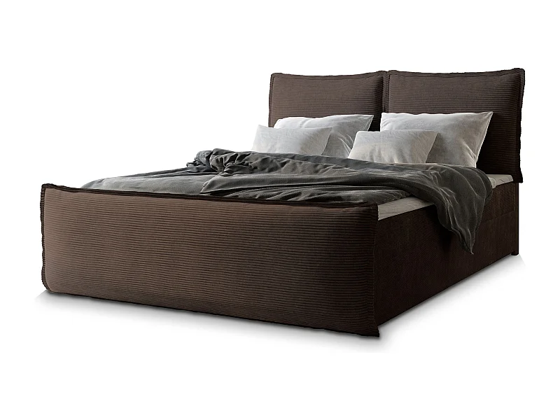 Boxspringbed MONTA 160x200 cm Set met hoofdbord, bedbodem en matras, Bruin