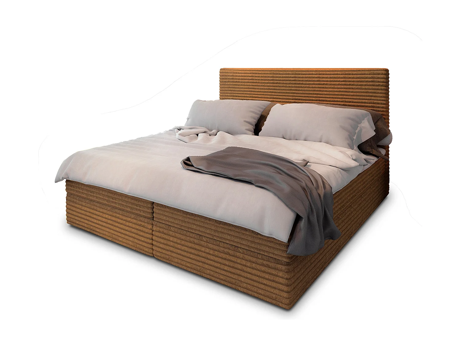 Boxspringbed PISA 180x200 cm Set met hoofdbord, bedbodem en matras, Koperkleurig