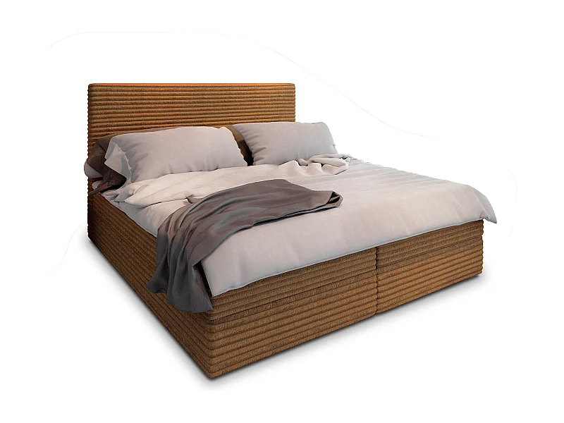 Boxspringbed PISA 180x200 cm Set met hoofdbord, bedbodem en matras, Koperkleurig