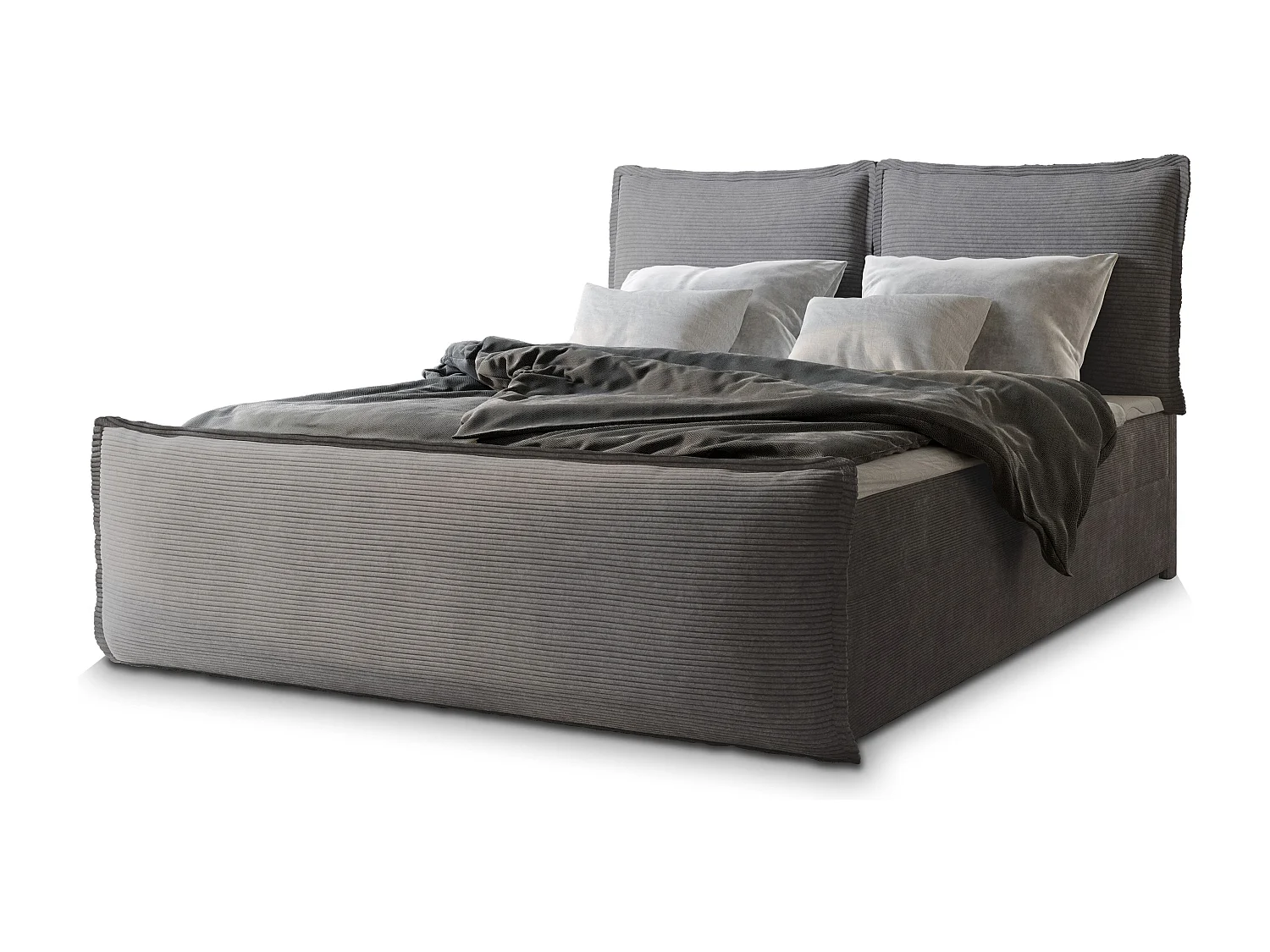 Boxspringbed MONTA 160x200 cm Set met hoofdbord, bedbodem en matras, Grijs