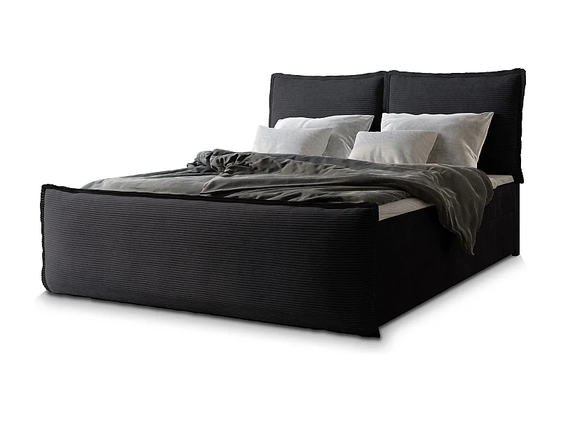 Boxspringbed MONTA 180x200 cm Set met hoofdbord, bedbodem en matras, Zwart