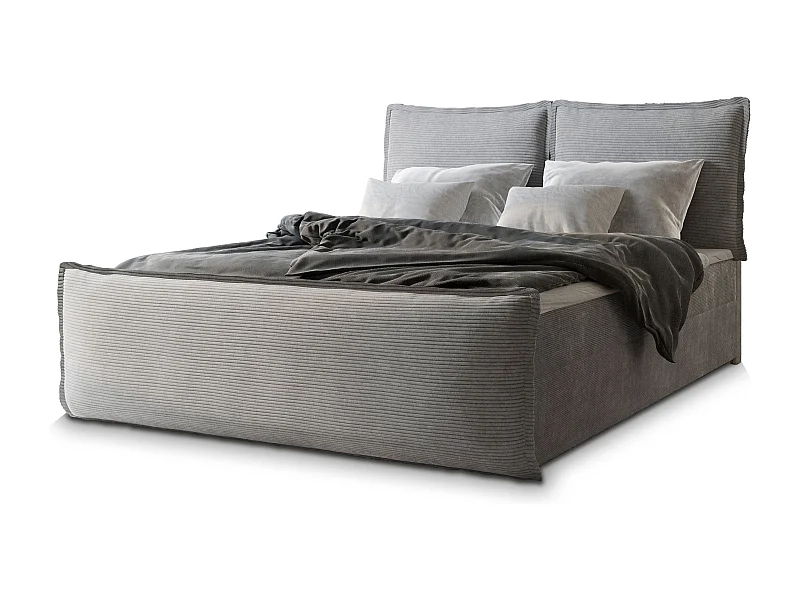 Boxspringbed MONTA 180x200 cm Set met hoofdbord, bedbodem en matras, Lichtgrijs