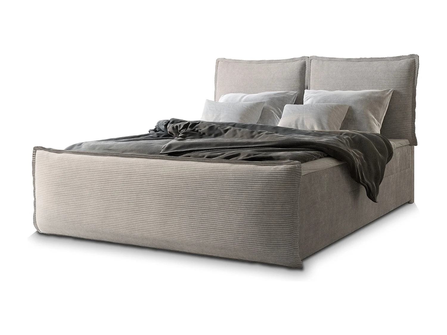 Boxspringbed MONTA 180x200 cm Set met hoofdbord, bedbodem en matras, Beige