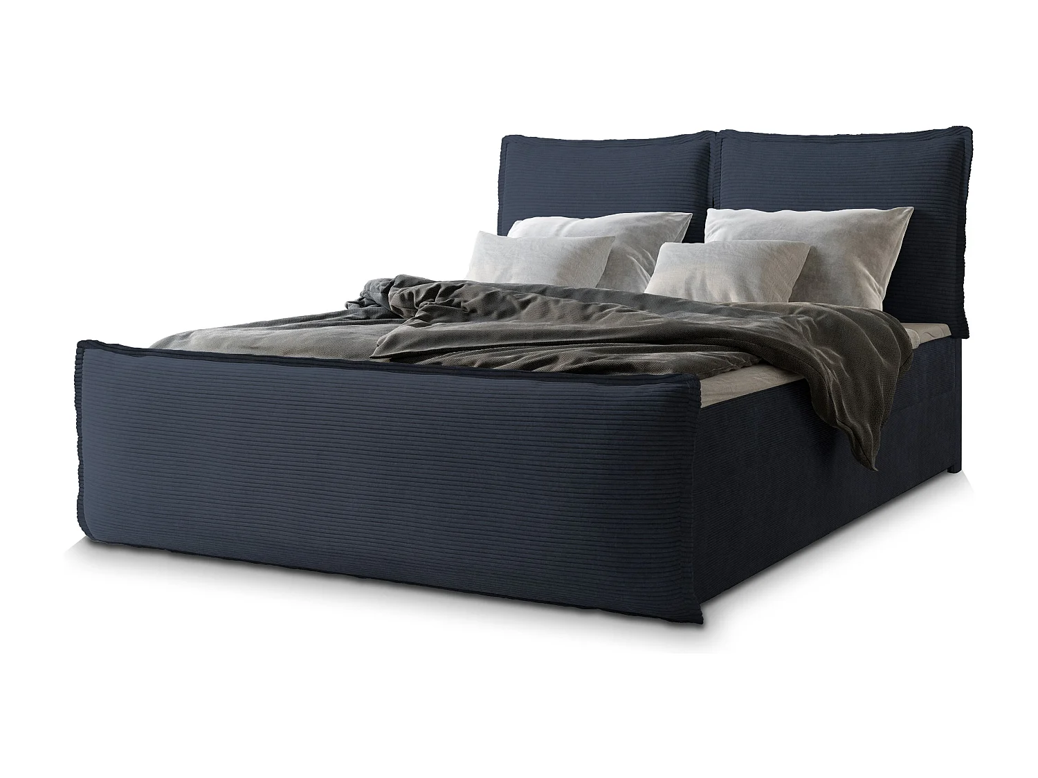 Boxspringbed MONTA 140x200 cm Set met hoofdbord, bedbodem en matras, Blauw
