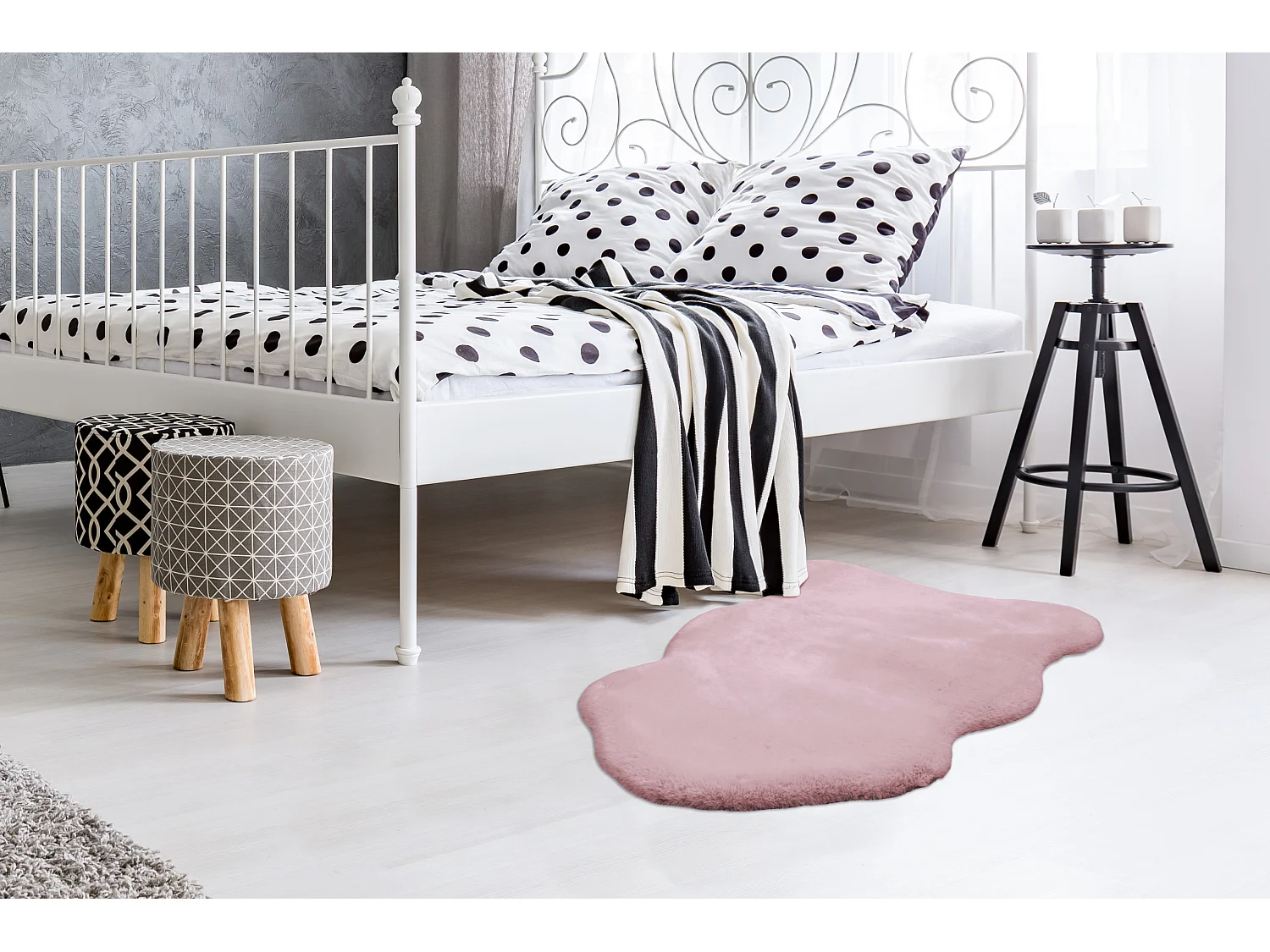 Tapis - Lapin lumiere peau de mouton 825 Rosa 60cm x 90cm