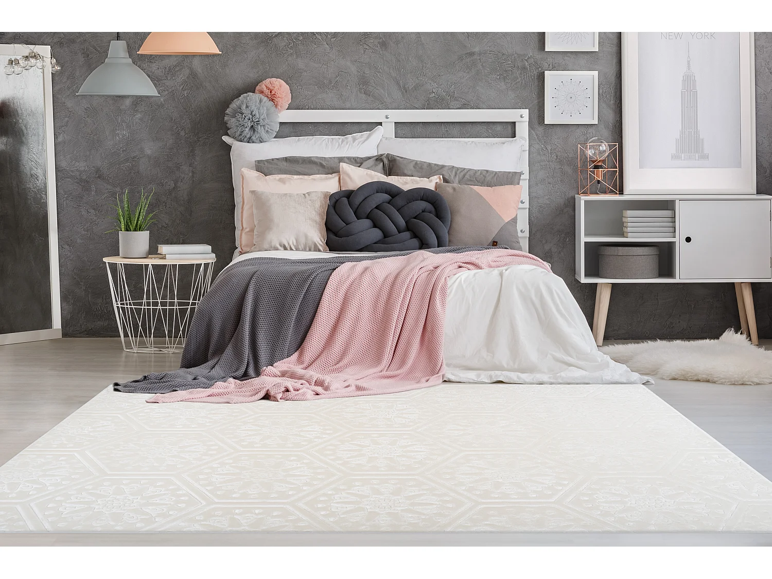 Vloerkleed - Valencia 200 Wit 120cm x 170cm
