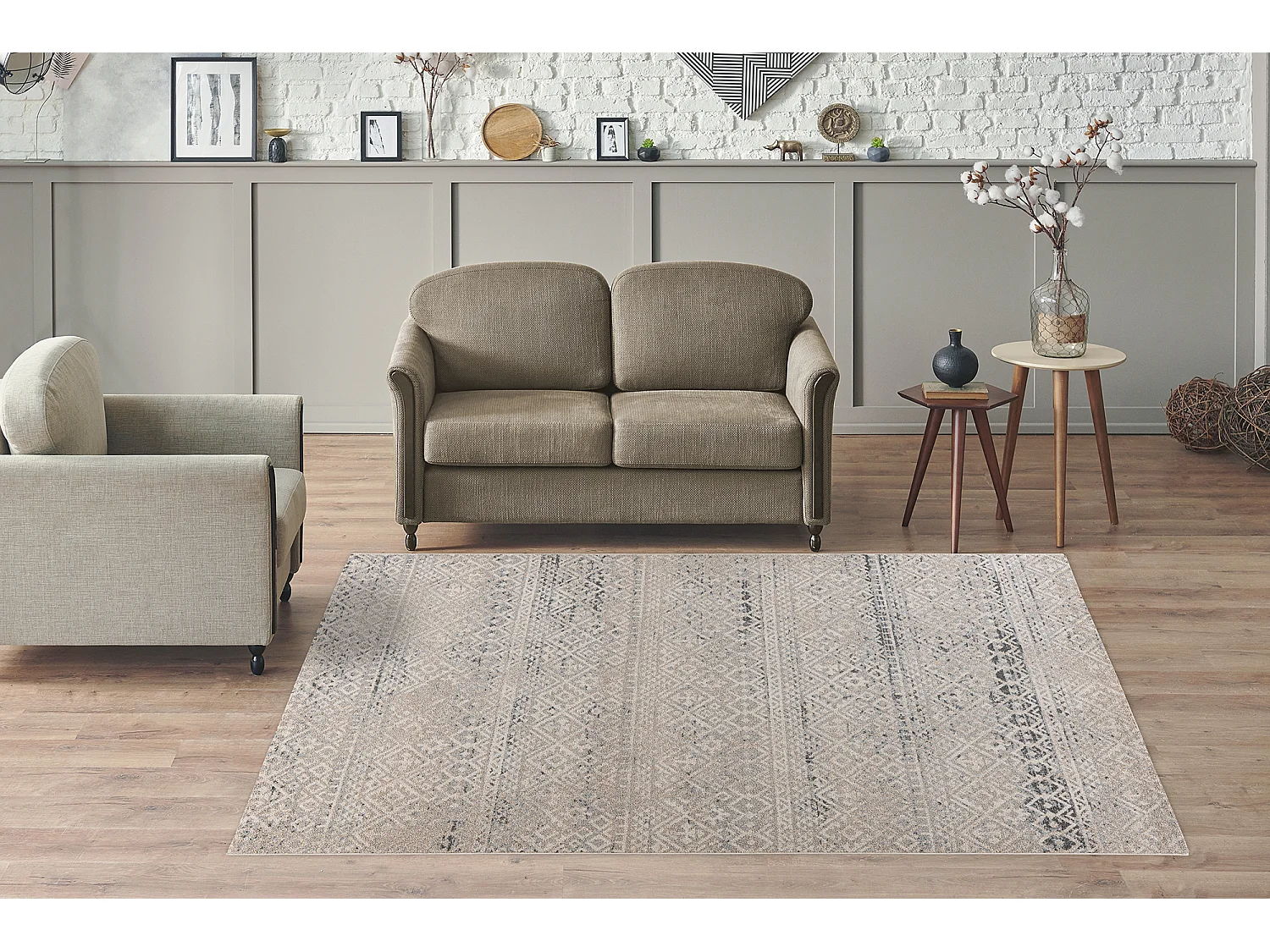 Vloerkleed - Miracle 525 Beige / Blauw 160cm x 230cm