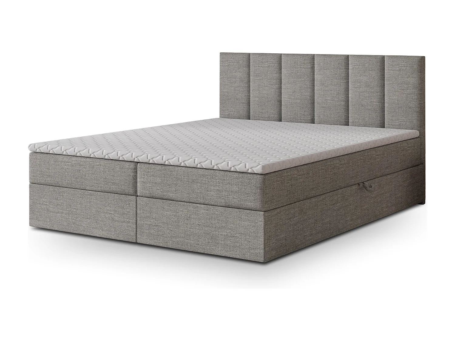 Boxspringbed MERIL 180x200 cm Set met hoofdbord, bedbodem en matras, Lichtgrijs