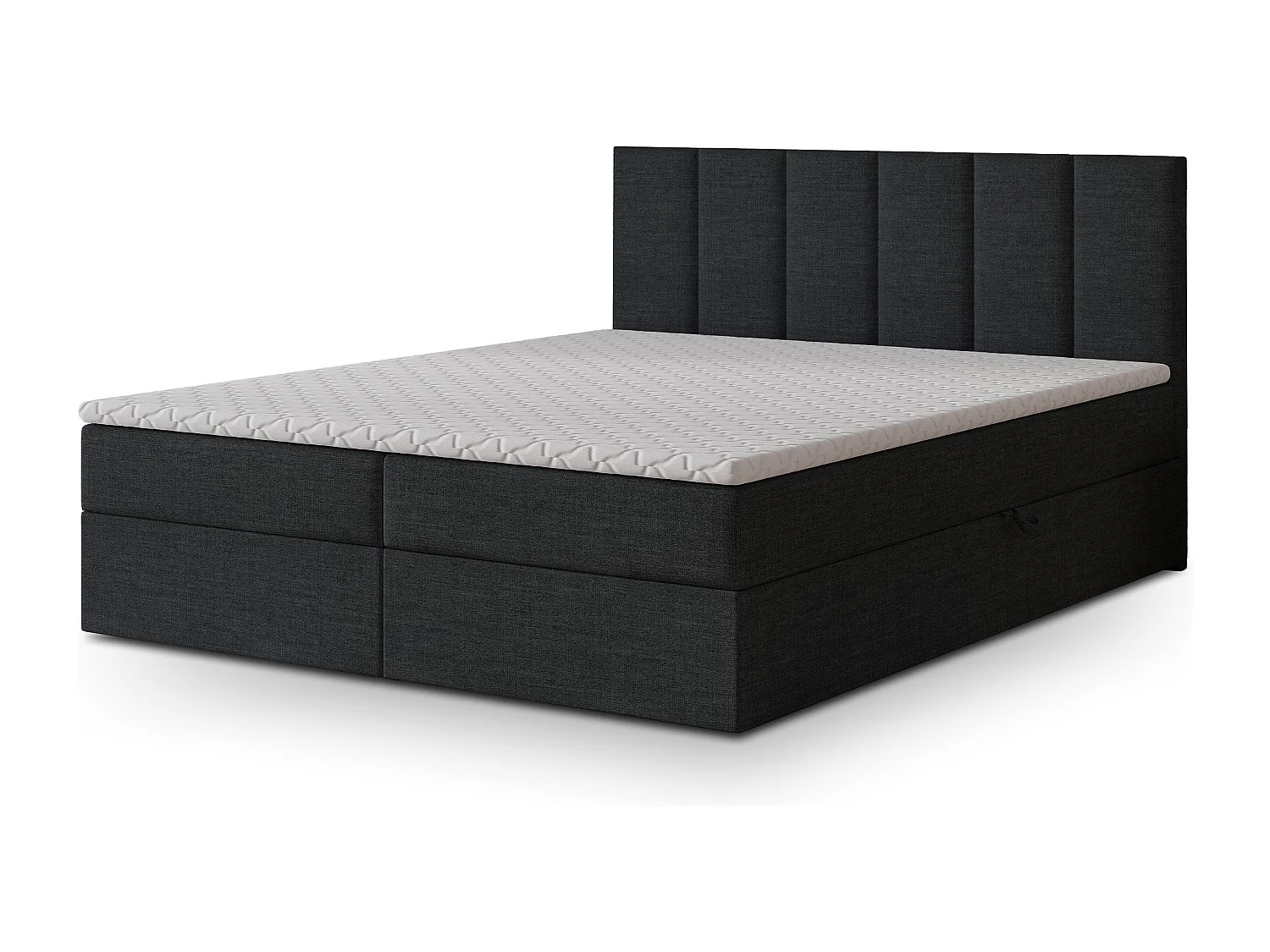 Boxspringbed MERIL 160x200 cm Set met hoofdbord, bedbodem en matras, Zwart