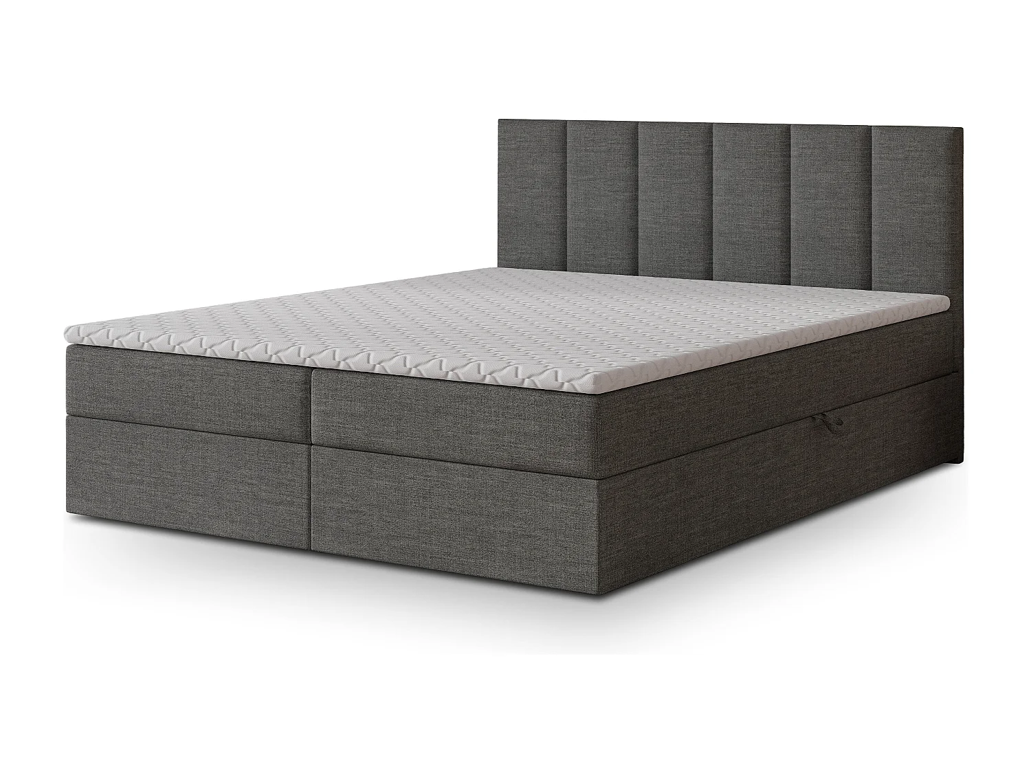 Boxspringbed MERIL 180x200 cm Set met hoofdbord, bedbodem en matras, Antracietgrijs