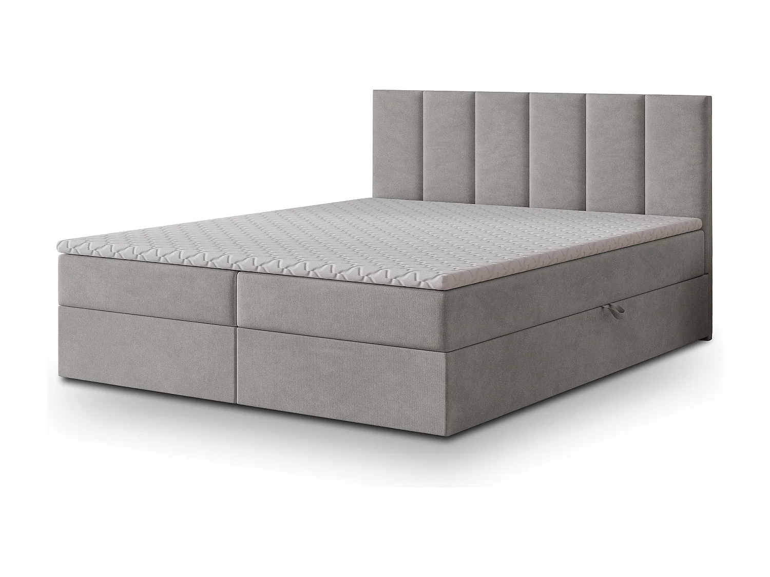 Boxspringbed MERIL 160x200 cm Set met hoofdbord, bedbodem en matras, Grijs