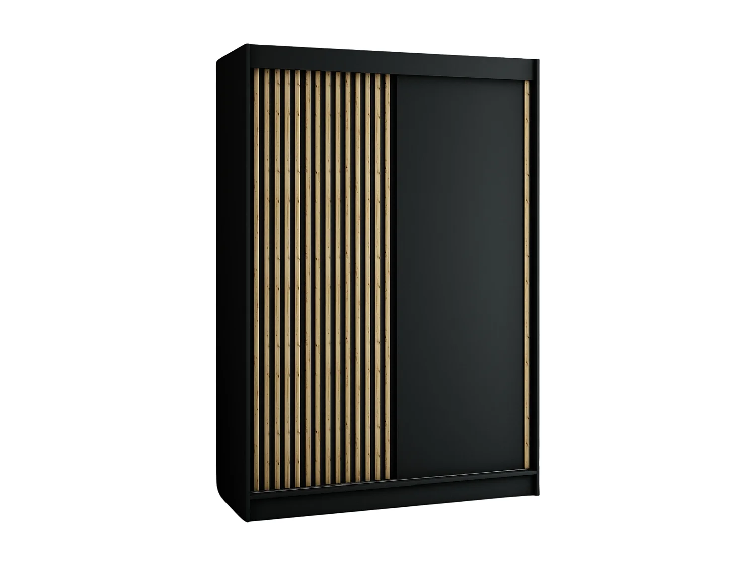 LAMELO KLEDINGKAST MET SCHUIFDEUREN 200/150/62 2 deuren (zwart/zwart/artisan)