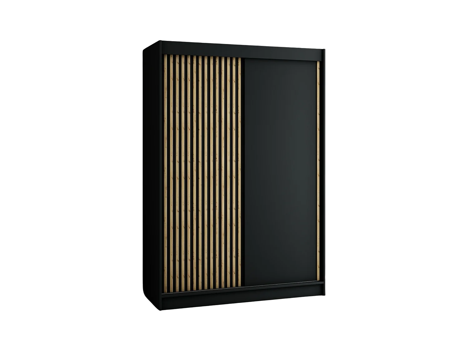 ARMOIRE LAMELO À PORTES COULISSANTES 200/150/62 2 Portes (Noir/Noir/Artisan)