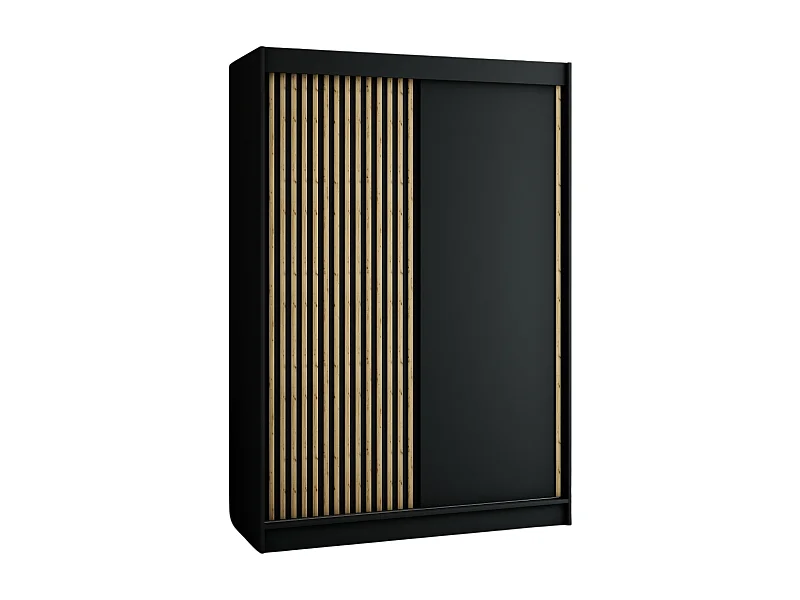 ARMADIO LAMELO AD ANTE SCORREVOLI 200/150/62 2 porte (Nero/Nero/Artisan)