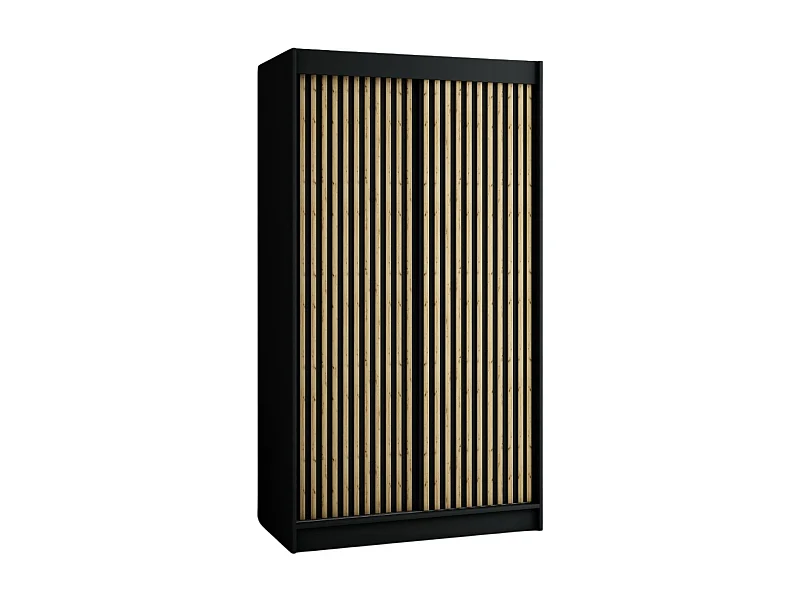 ARMOIRE LAMELO 1 À PORTES COULISSANTES 200/120/62 2 Portes (Noir/Noir/Artisan)