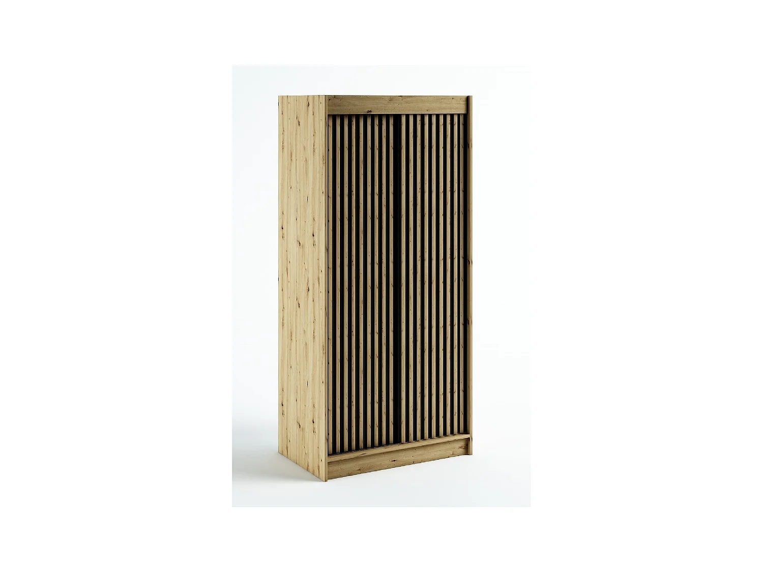 ARMOIRE LAMELO 1 À PORTES COULISSANTES 200/100/62 2 Portes (Artisan/Noir/Artisan)