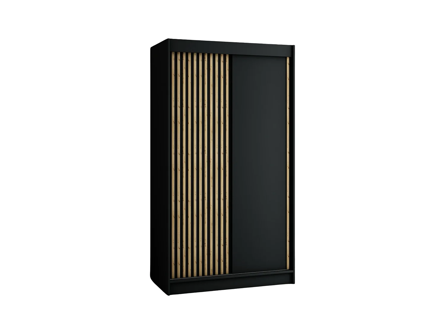 ARMOIRE LAMELO À PORTES COULISSANTES 200/120/62 2 Portes (Noir/Noir/Artisan)