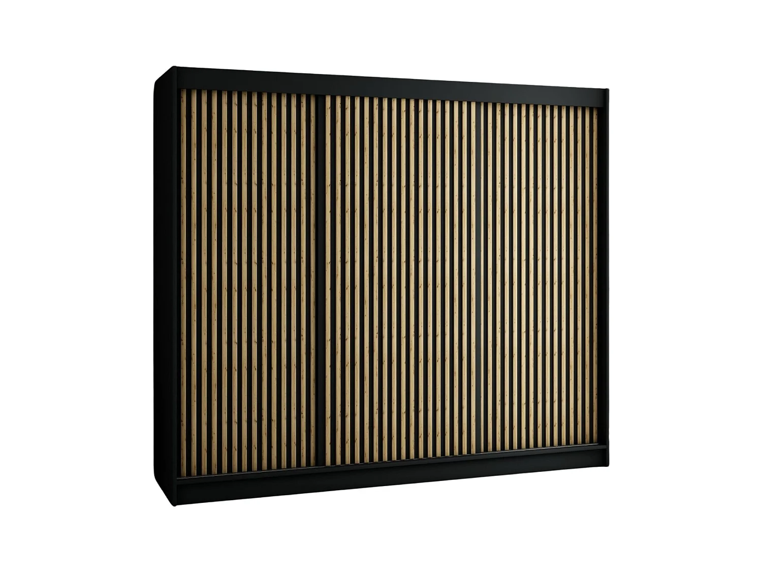 SCHWEBETÜRENSCHRANK LAMELO 1 200/250/62 3-türig (Schwarz/Schwarz/Artisan)