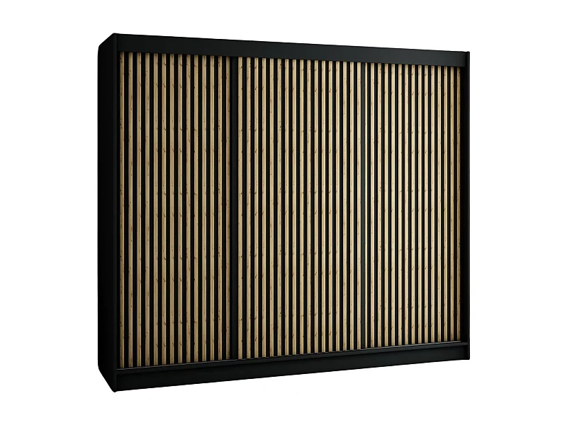 SCHWEBETÜRENSCHRANK LAMELO 1 200/250/62 3-türig (Schwarz/Schwarz/Artisan)