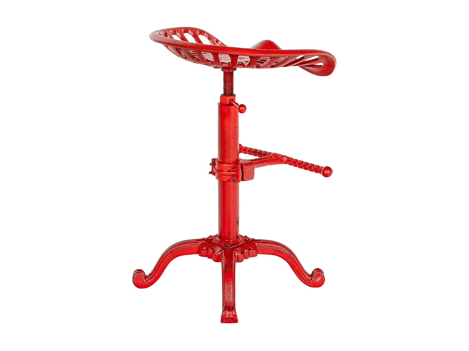 Lot de 2  Tabouret de bar - Métal & Gris - Rouge - Butch