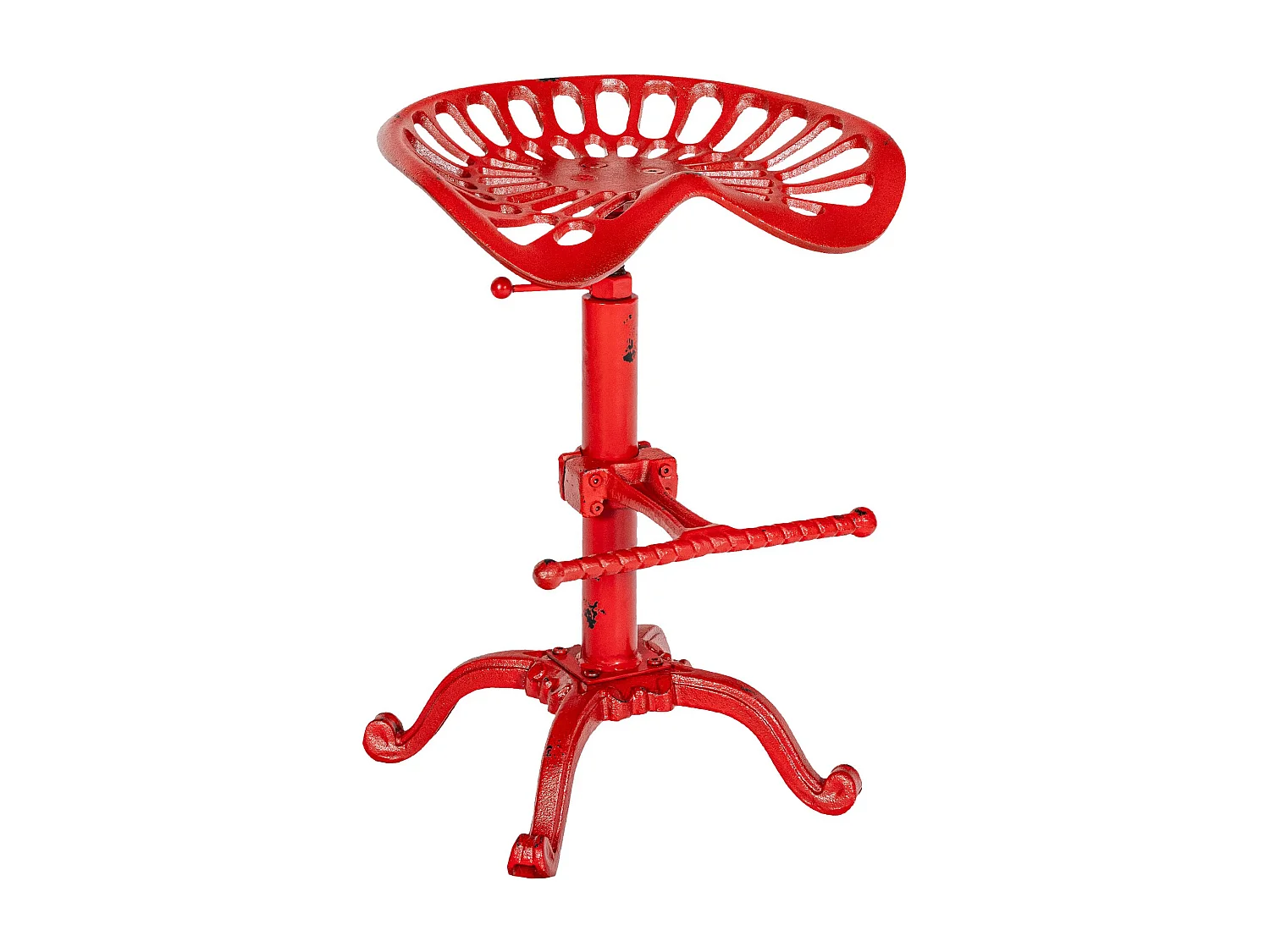 Lot de 2  Tabouret de bar - Métal & Gris - Rouge - Butch