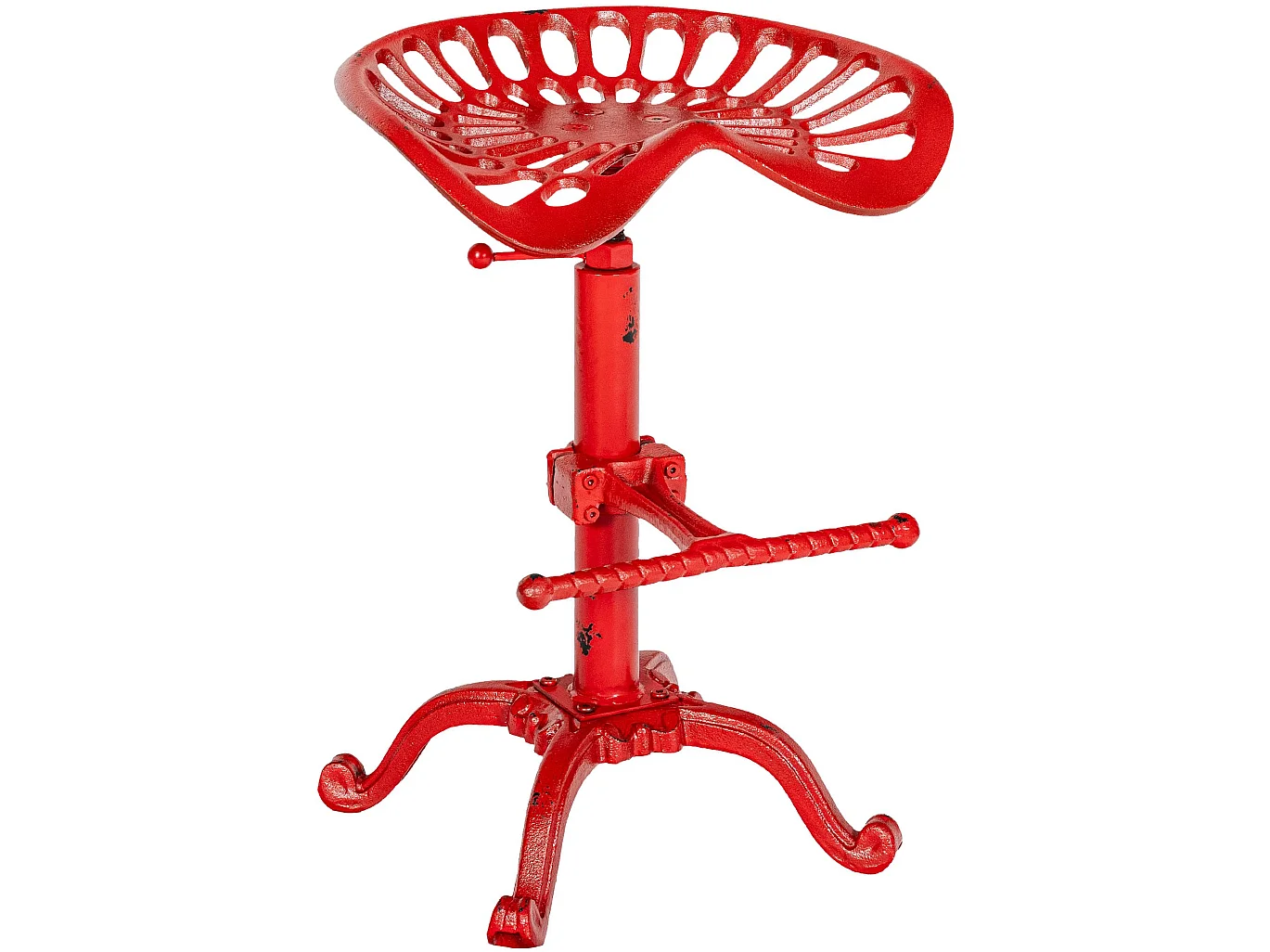 Lot de 2  Tabouret de bar - Métal & Gris - Rouge - Butch