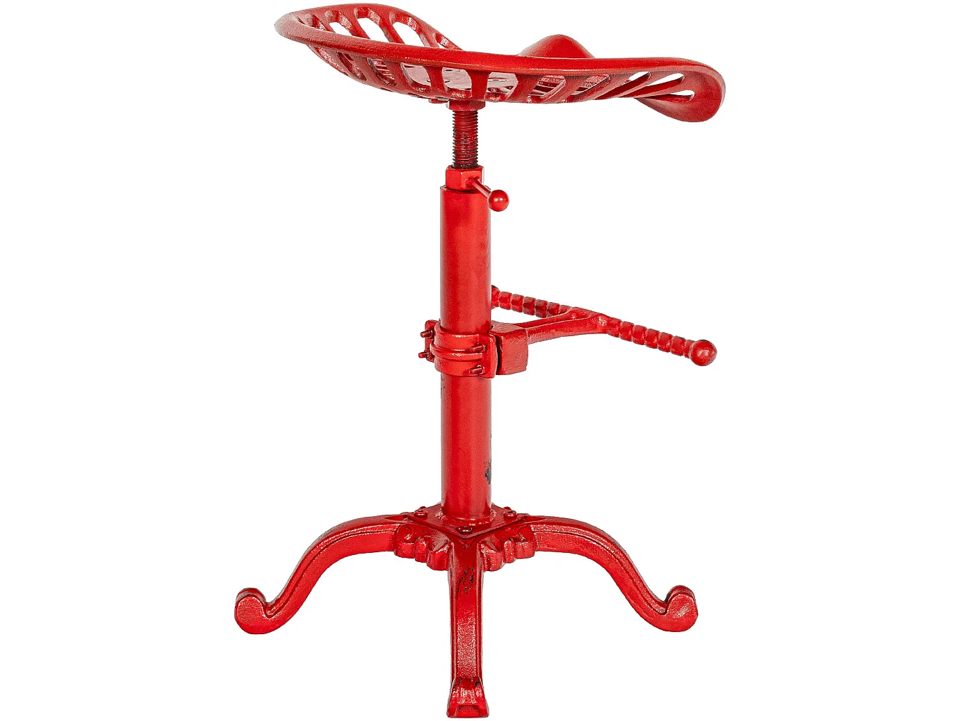 Lot de 2  Tabouret de bar - Métal & Gris - Rouge - Butch