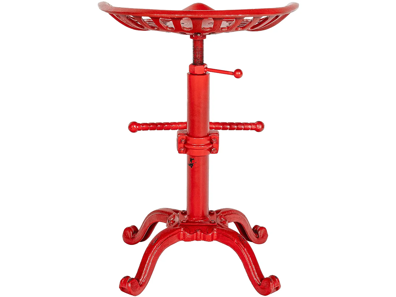 Lot de 2  Tabouret de bar - Métal & Gris - Rouge - Butch