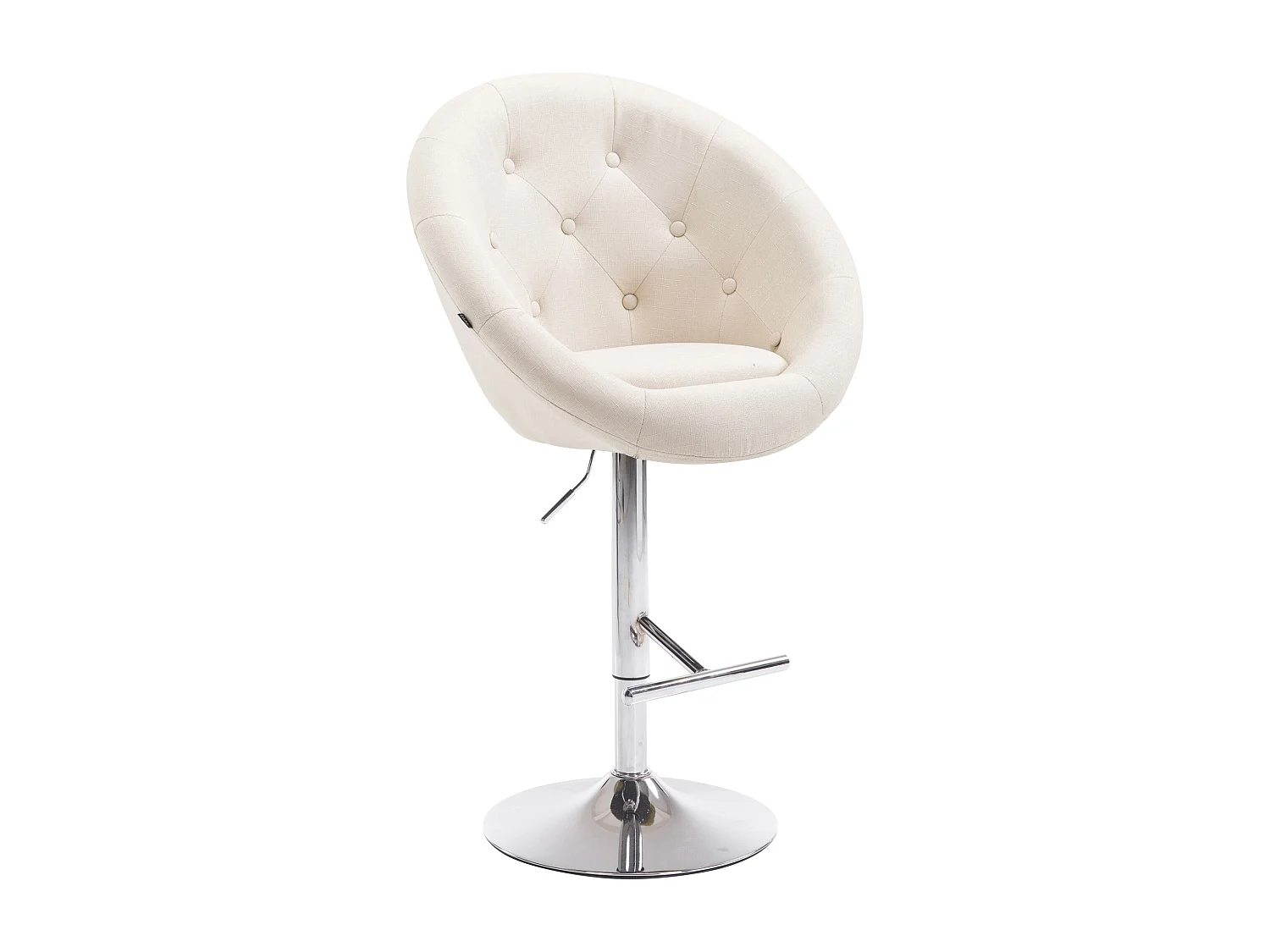 Tabouret de bar - Tissu & Métal - Crème - London