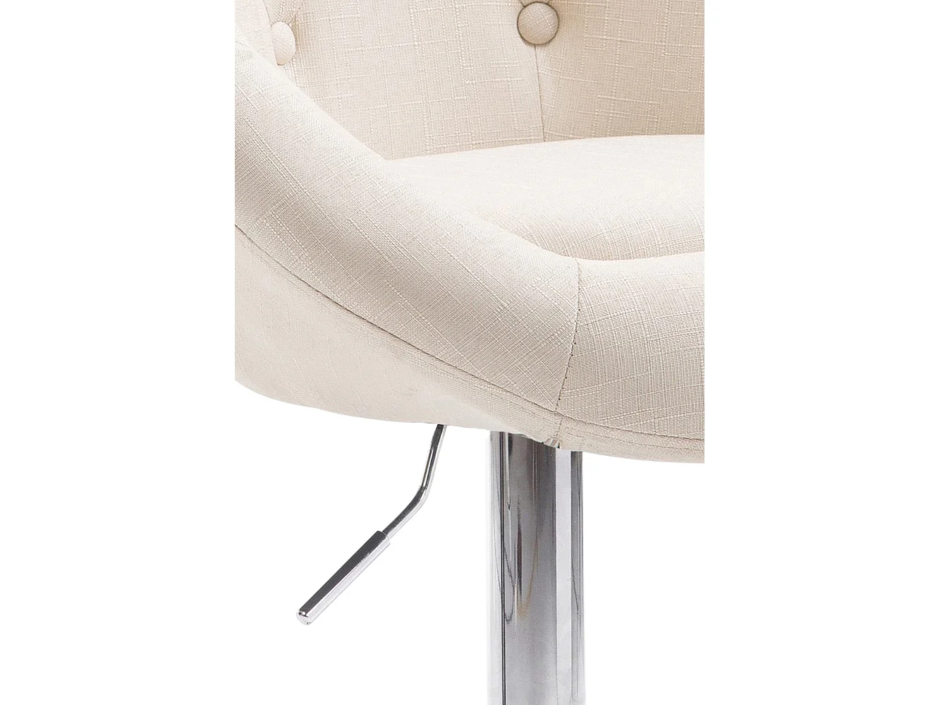 Tabouret de bar - Tissu & Métal - Crème - London