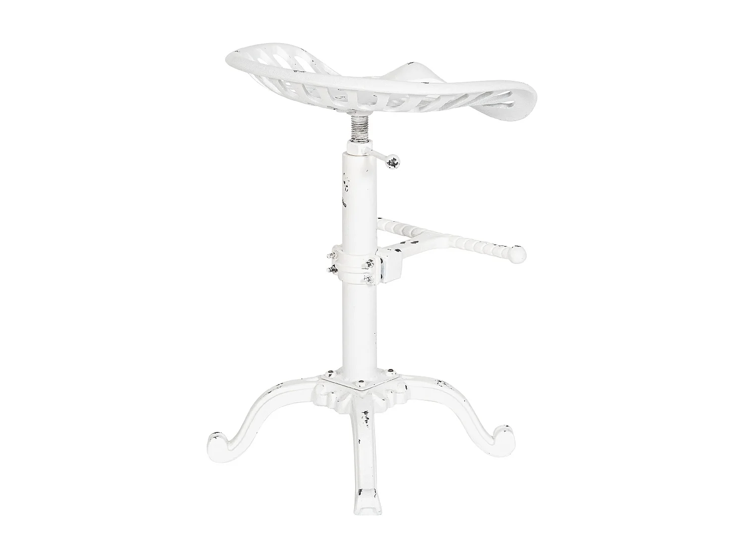 Lot de 2  Tabouret de bar - Métal & Antique clair - Blanc antique - Butch