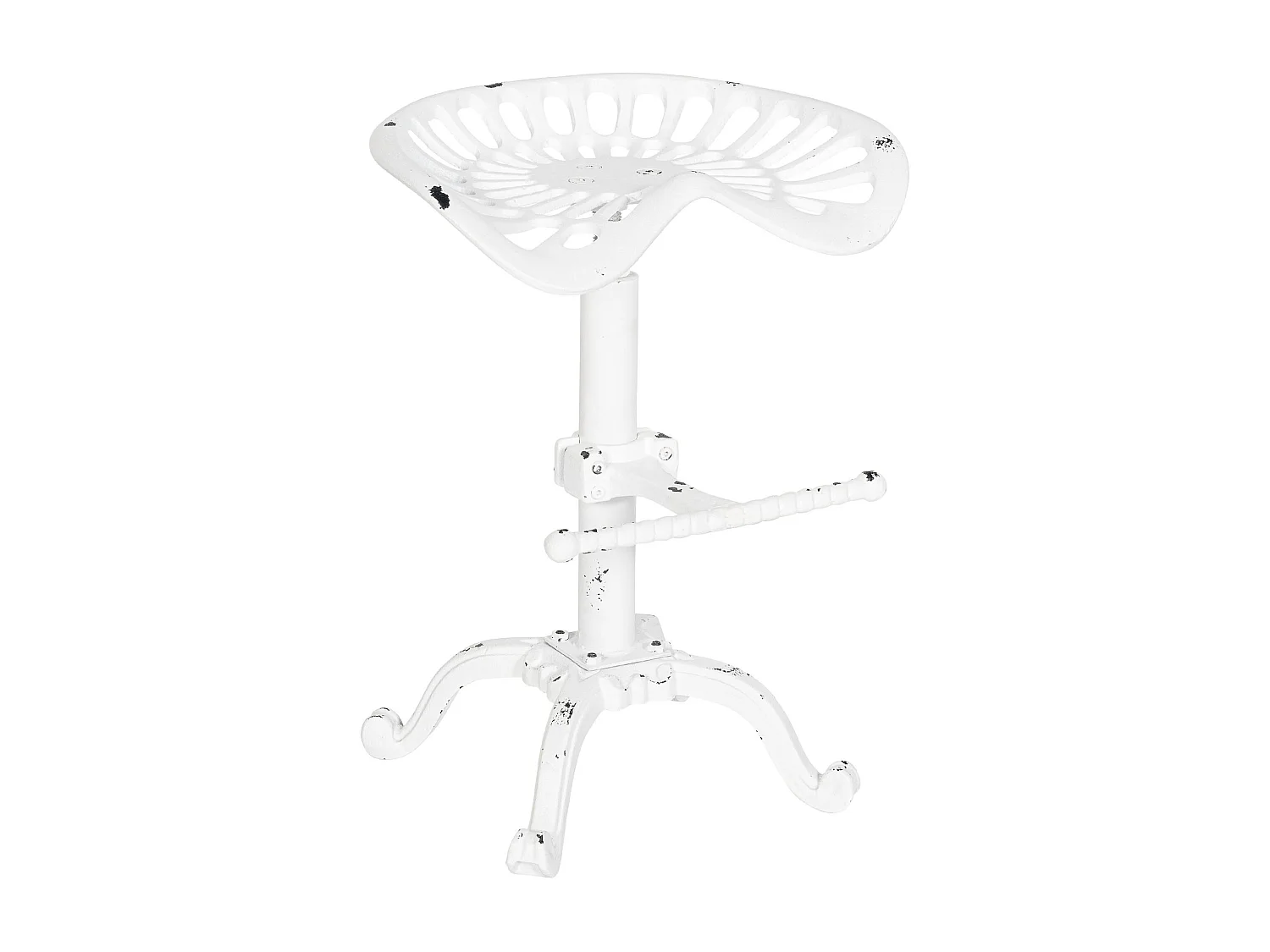 Lot de 2  Tabouret de bar - Métal & Antique clair - Blanc antique - Butch