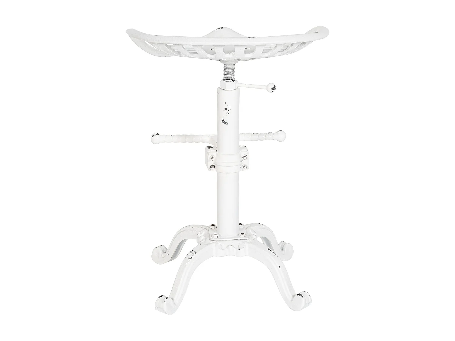 Lot de 2  Tabouret de bar - Métal & Antique clair - Blanc antique - Butch