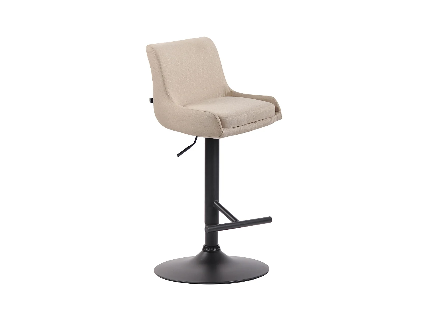 Tabouret de bar - Tissu & Métal - Crème - Club