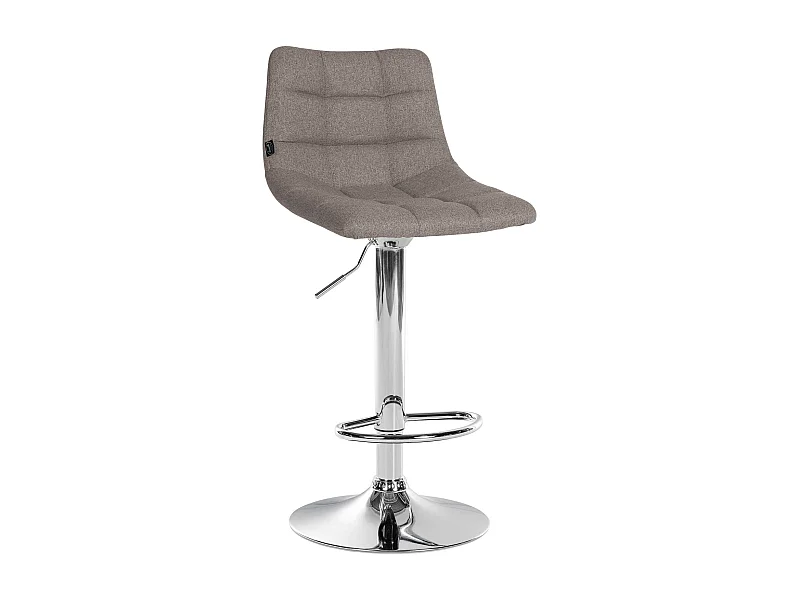 Tabouret de bar - Tissu & Métal - Gris - Jerry