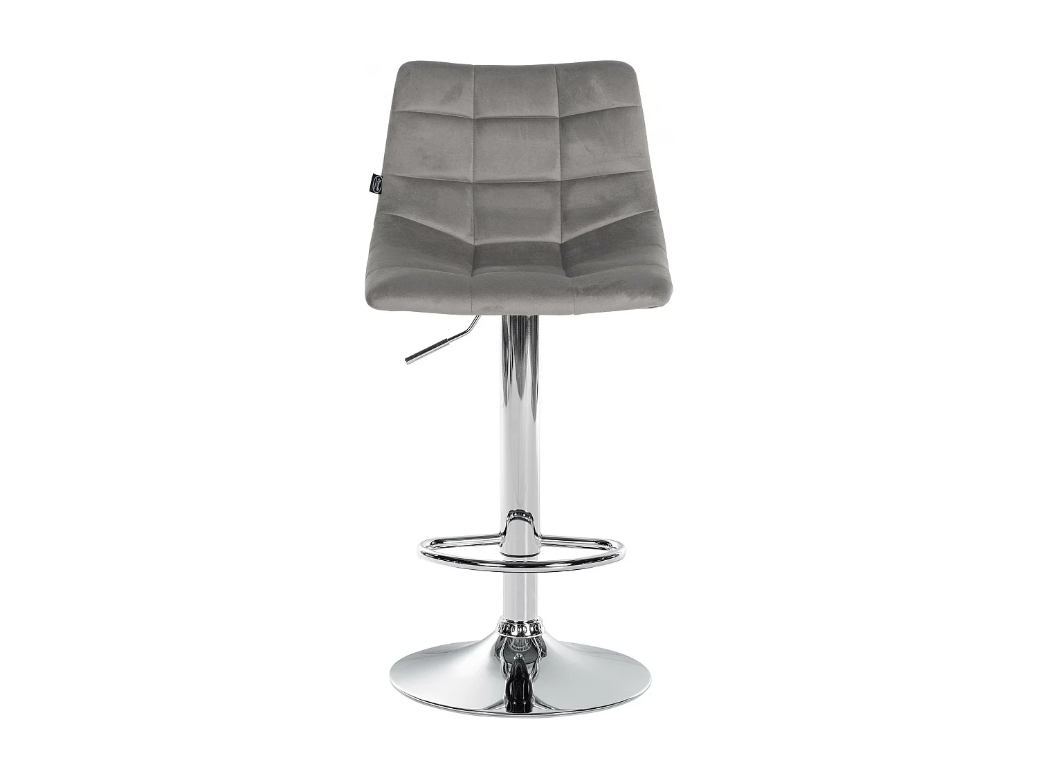 Lot de 2  Tabouret de bar - Velours & Métal - Gris - Jerry