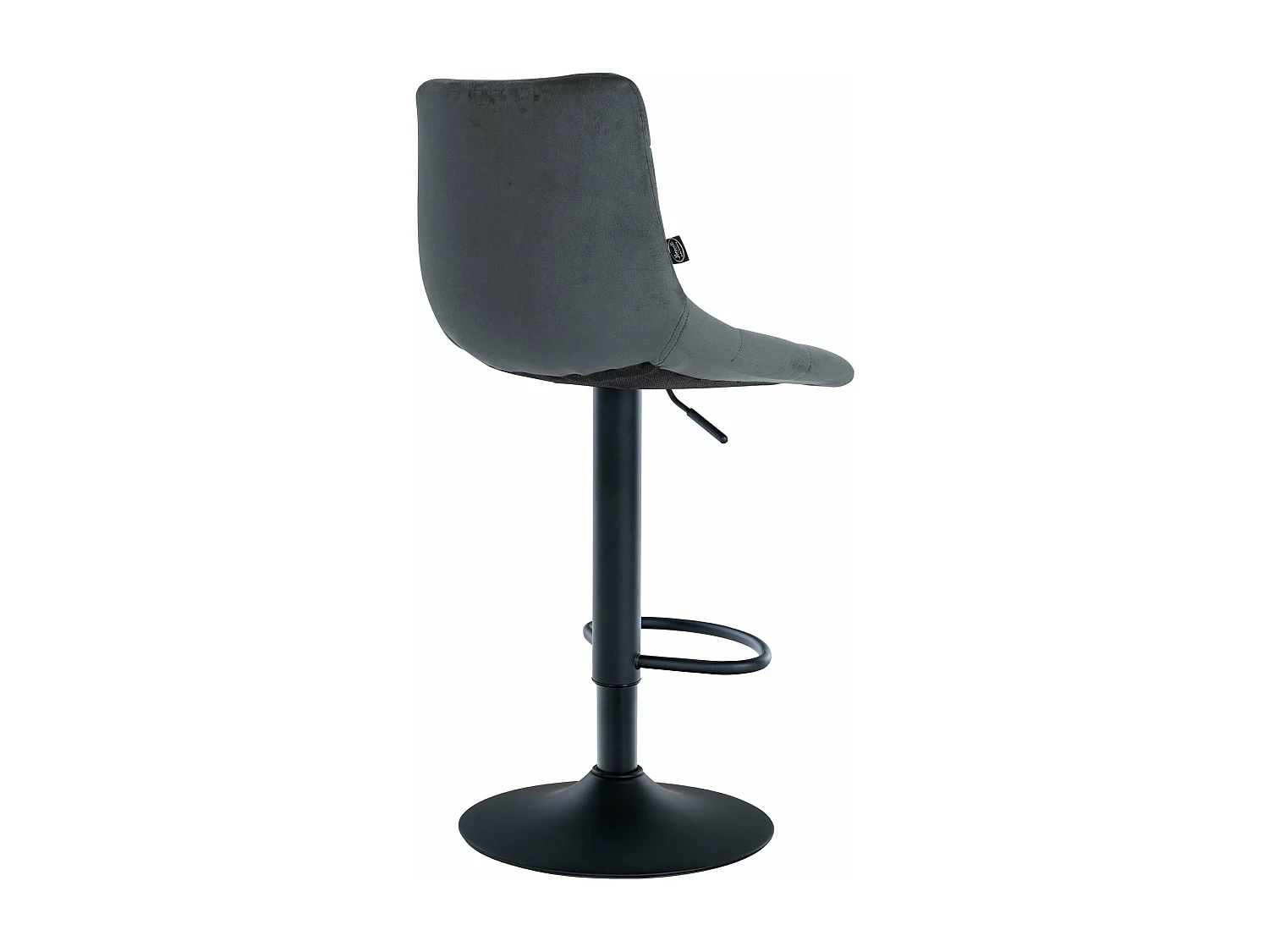 Lot de 2  Tabouret de bar - Velours & Métal - Gris foncé - Jerry