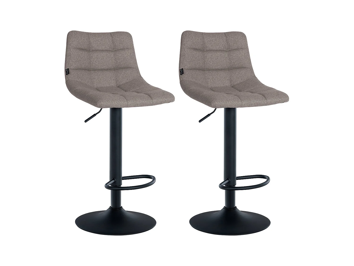 Lot de 2  Tabouret de bar - Tissu & Métal - Gris - Jerry
