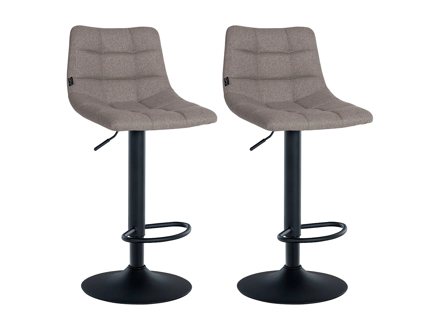 Lot de 2  Tabouret de bar - Tissu & Métal - Gris - Jerry