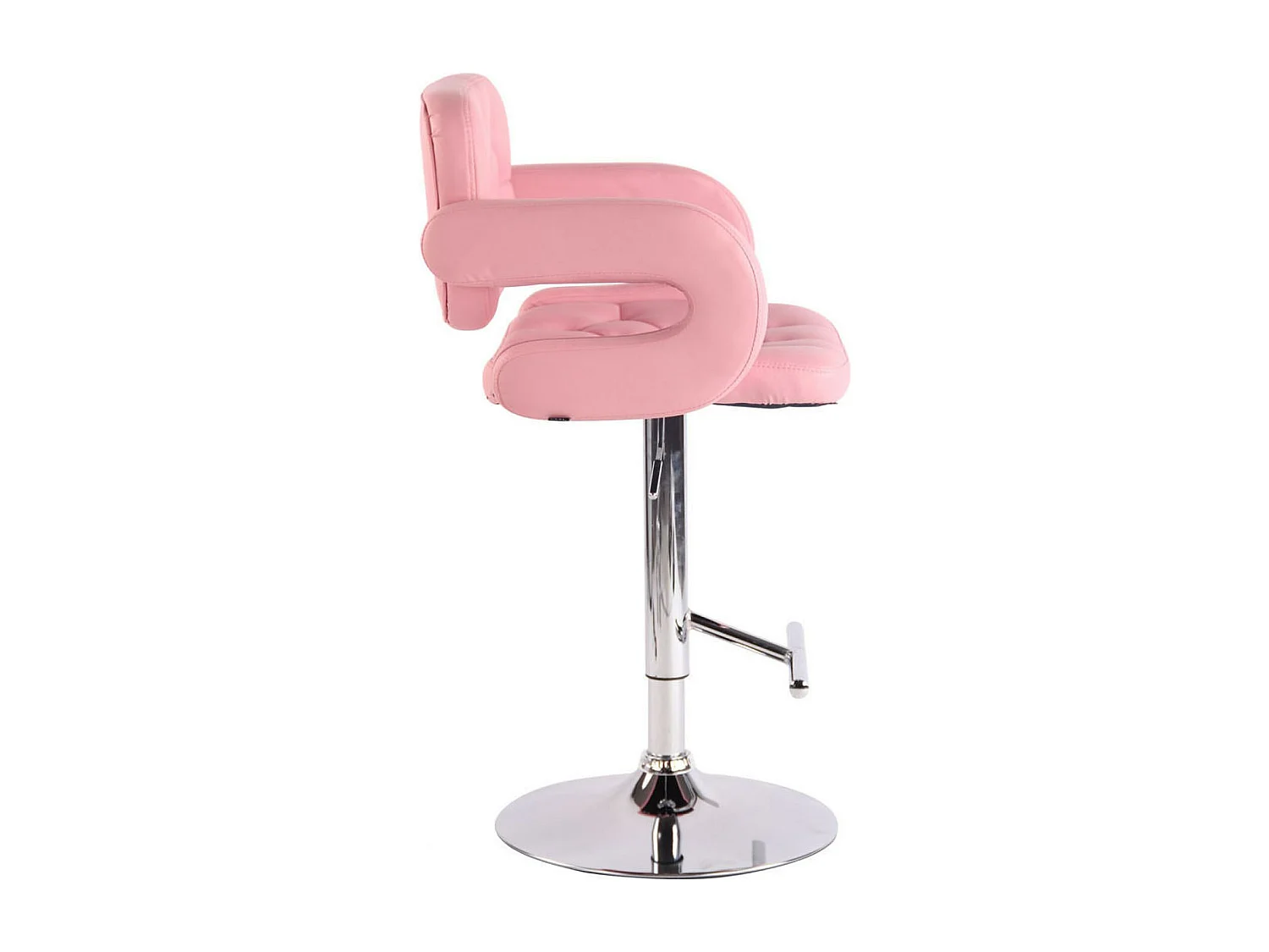 Lot de 2  Tabouret de bar - Similicuir & Métal chromé - Rose - Dublin