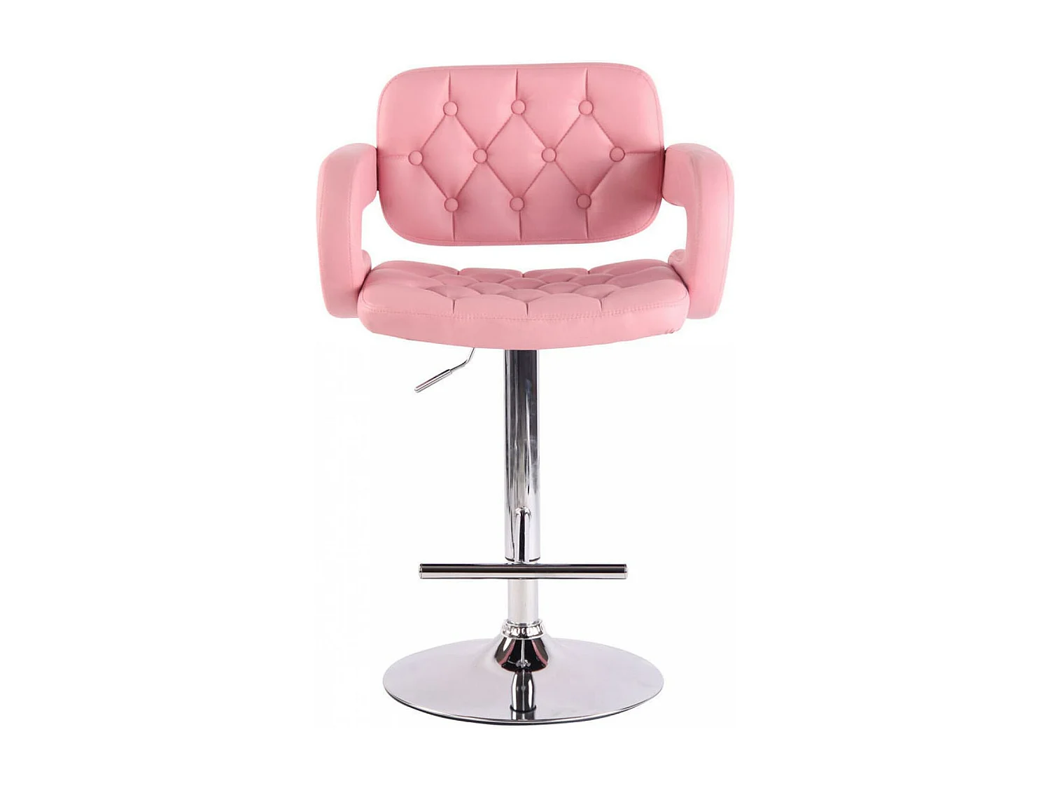 Lot de 2  Tabouret de bar - Similicuir & Métal chromé - Rose - Dublin