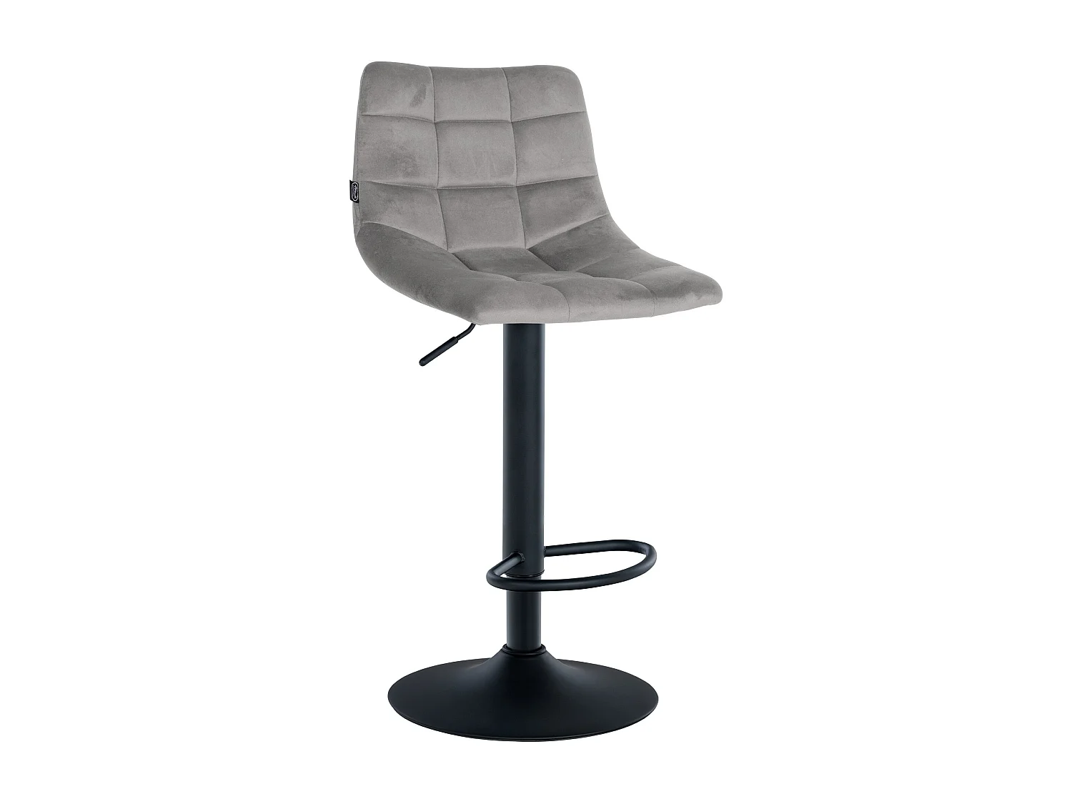 Lot de 2  Tabouret de bar - Velours & Métal - Gris - Jerry