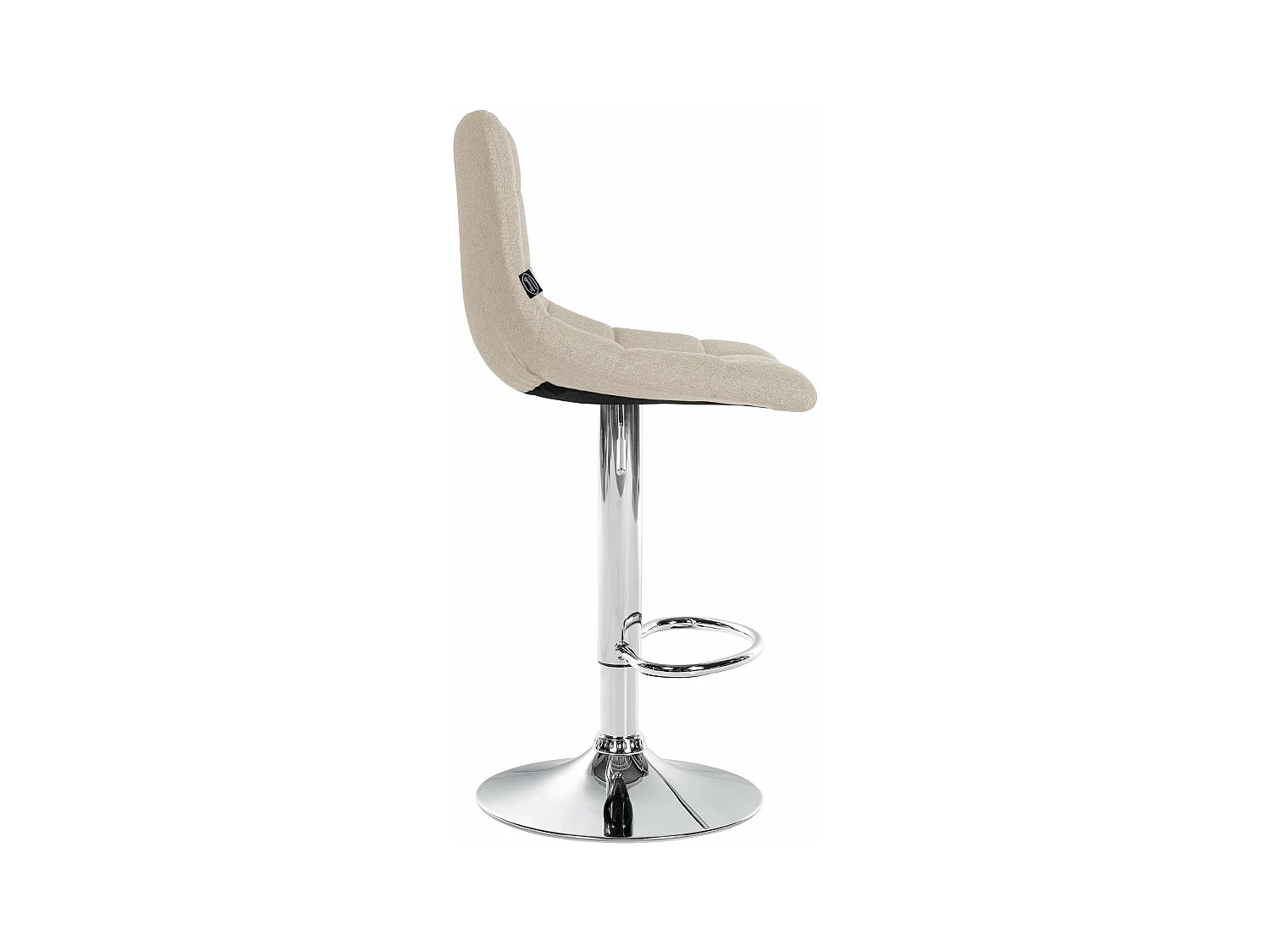 Tabouret de bar - Tissu & Métal - Crème - Jerry