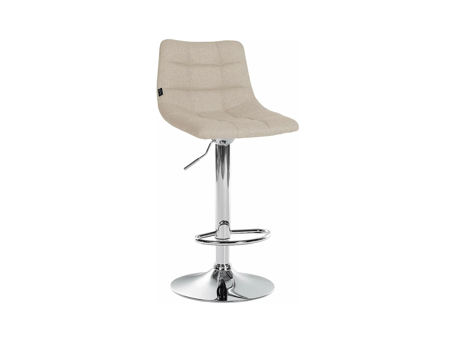 Tabouret de bar - Tissu & Métal - Crème - Jerry