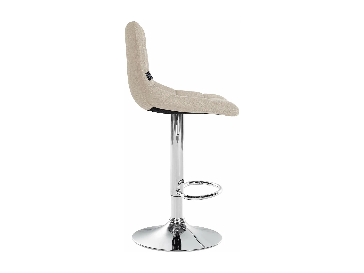 Tabouret de bar - Tissu & Métal - Crème - Jerry