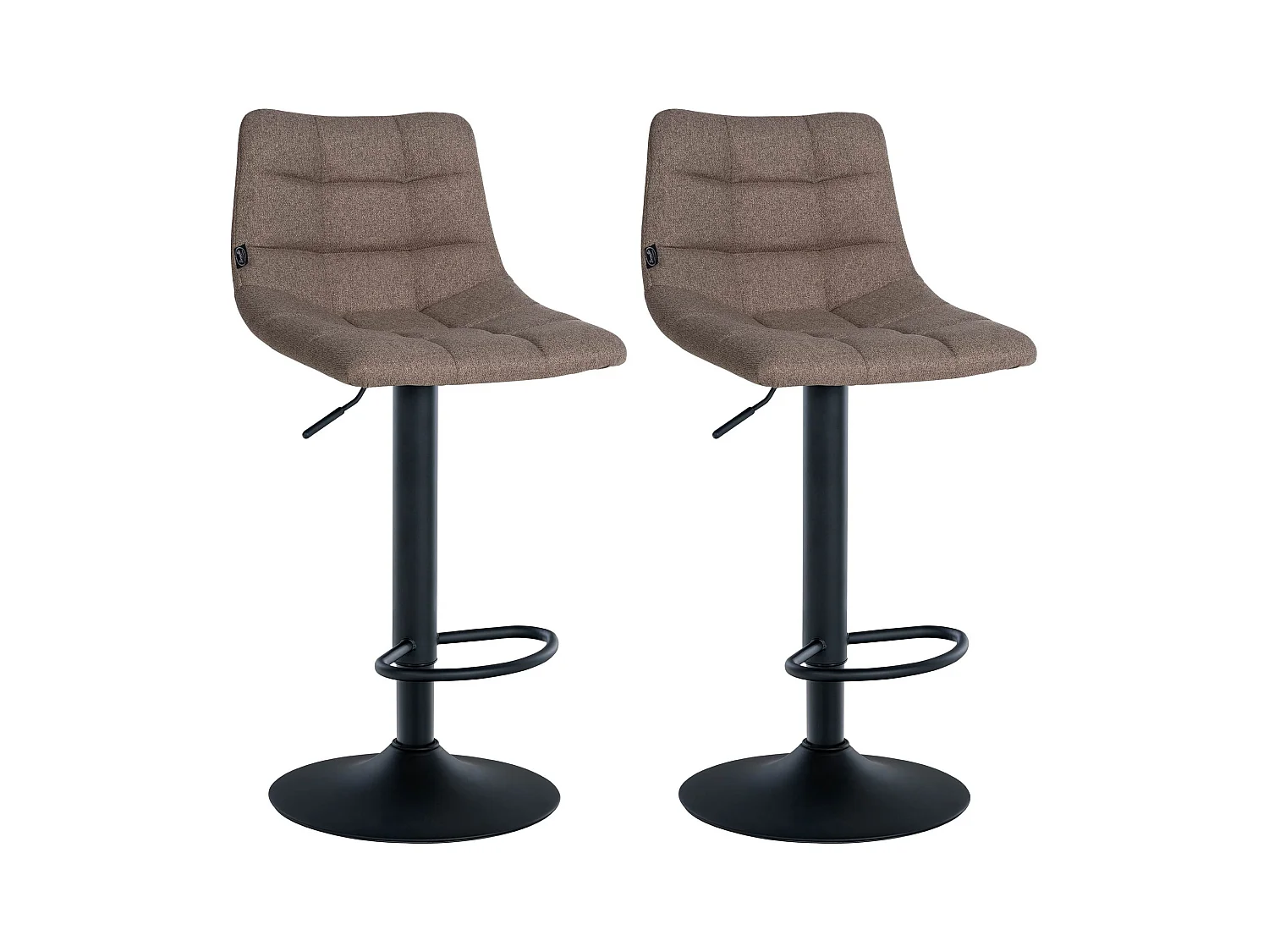 Lot de 2  Tabouret de bar - Tissu & Métal - Taupe - Jerry