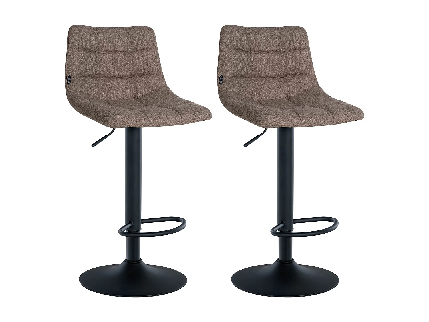 Lot de 2  Tabouret de bar - Tissu & Métal - Taupe - Jerry