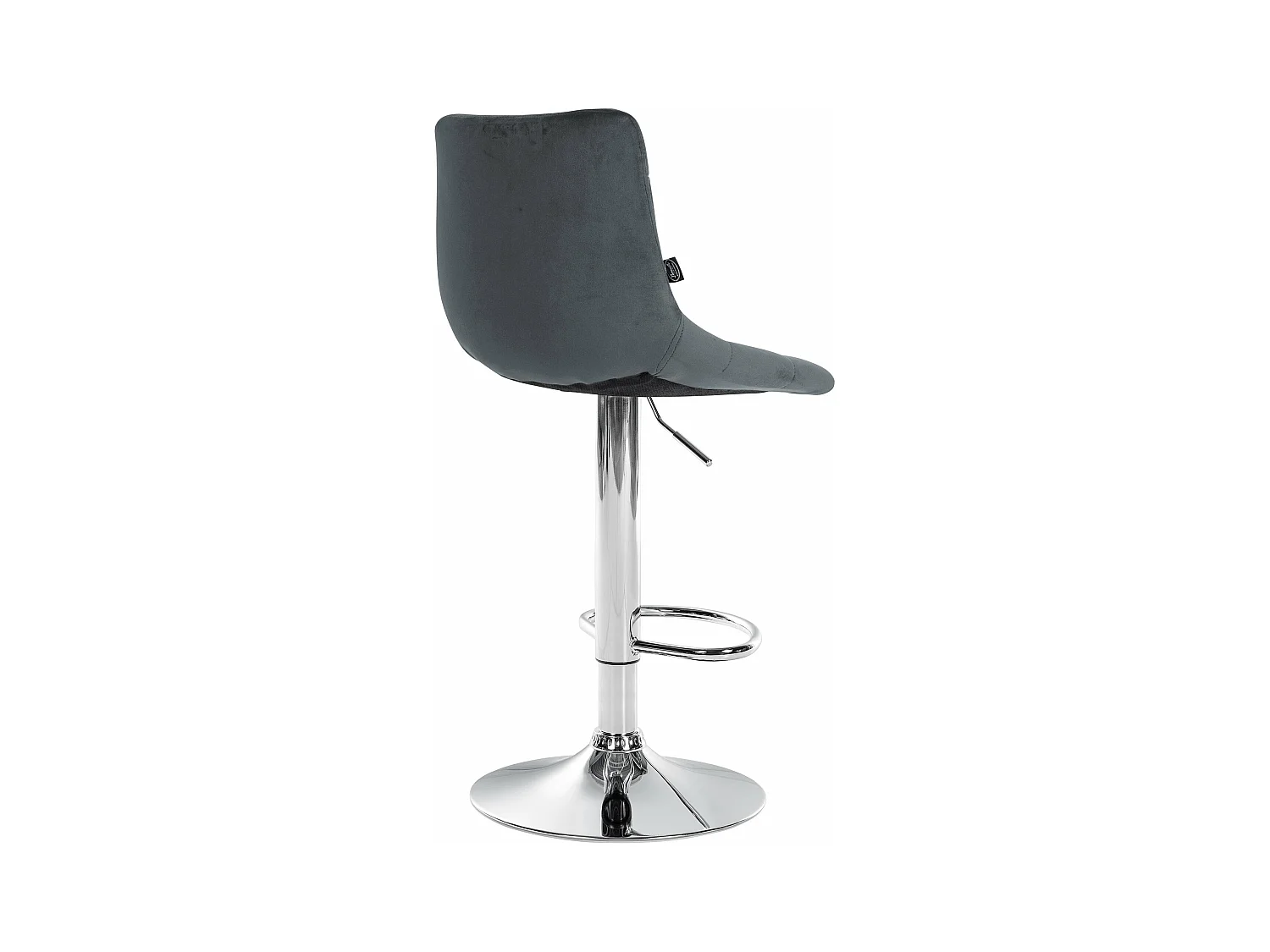 Lot de 2  Tabouret de bar - Velours & Métal - Gris foncé - Jerry