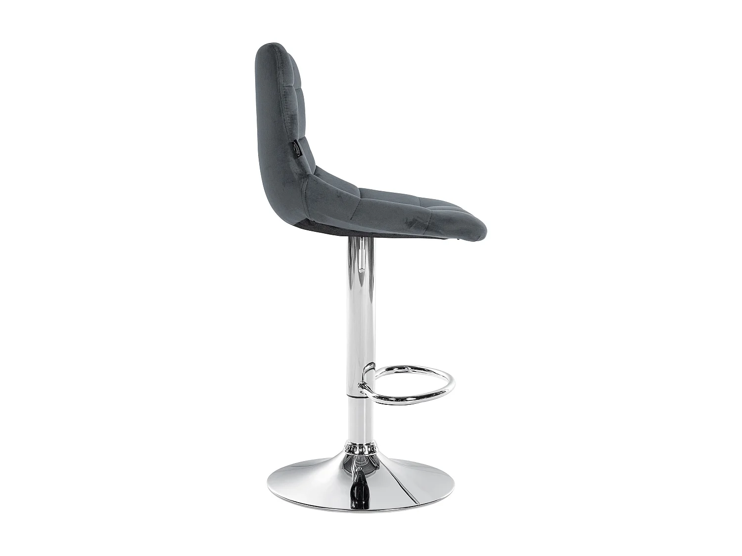 Lot de 2  Tabouret de bar - Velours & Métal - Gris foncé - Jerry