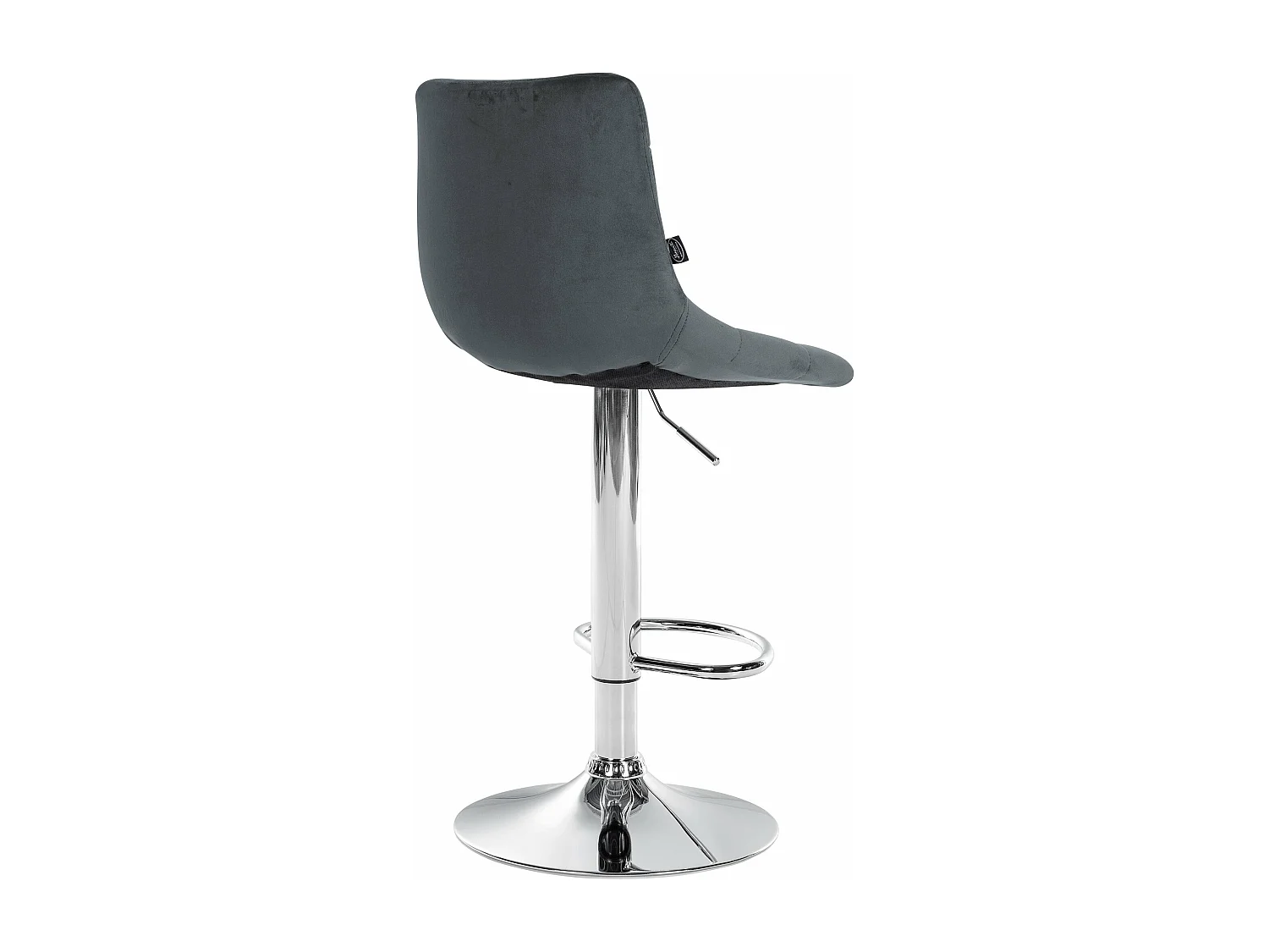 Lot de 2  Tabouret de bar - Velours & Métal - Gris foncé - Jerry
